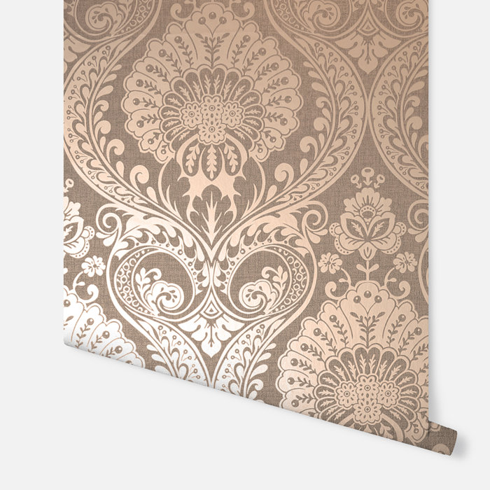 Rosdorf Park Wickes Damask Wallpaper & Reviews Wayfair